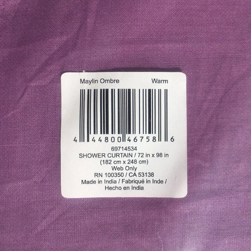 new PURPLE PINK Wild Sage 72x98 inch Maylin Ombre 100% Cotton Shower Curtain